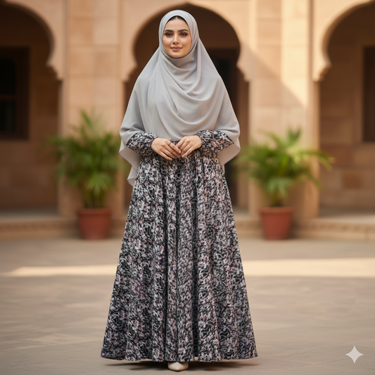 Printed  Floral Abaya